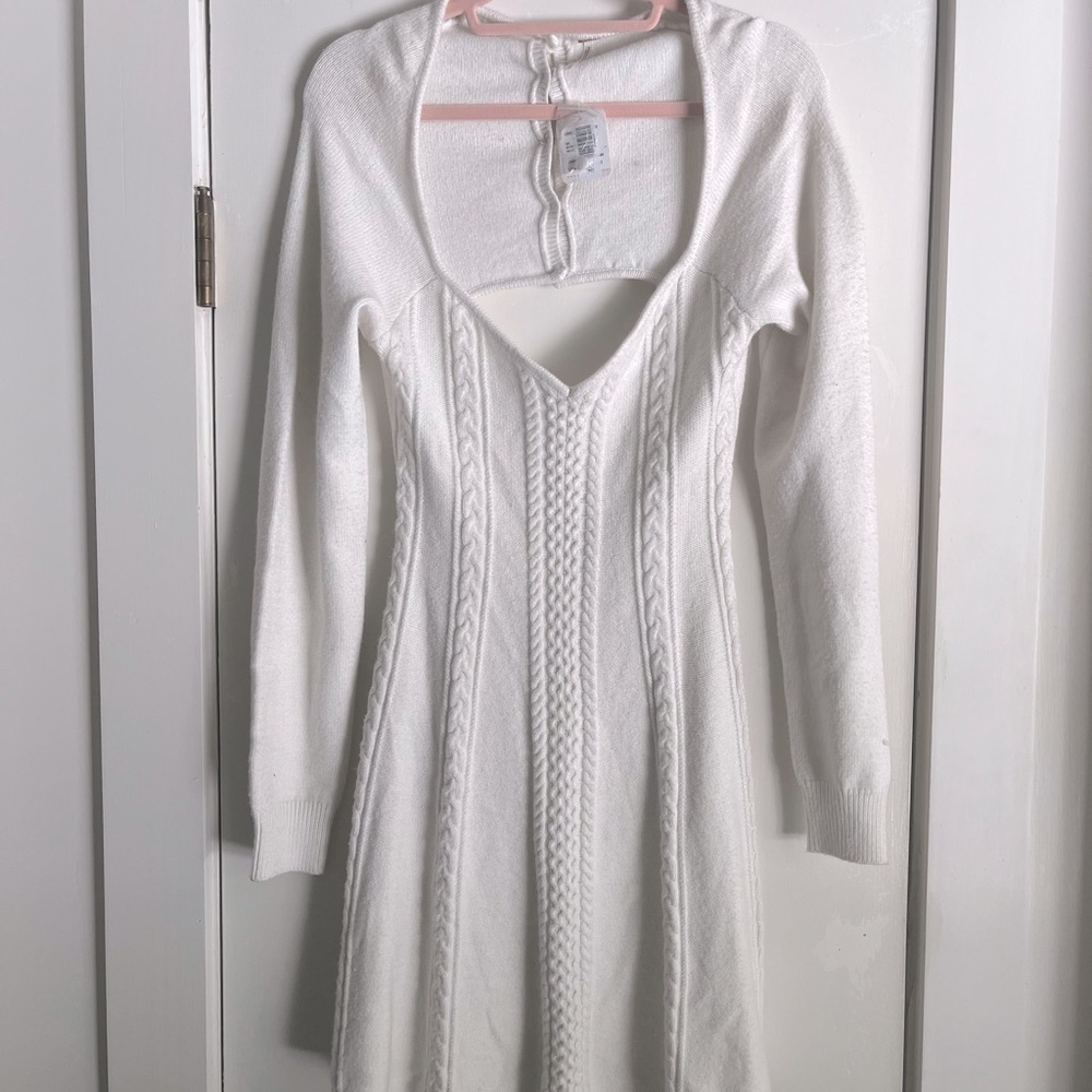 Free People White Knit Mini Dress - Picture 4 of 9